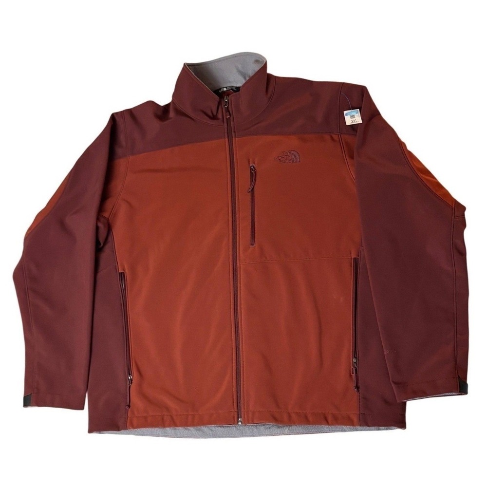 The North Face Apex Bionic Softshell Jacket Mens XL Rust Burgundy WindWall Zip